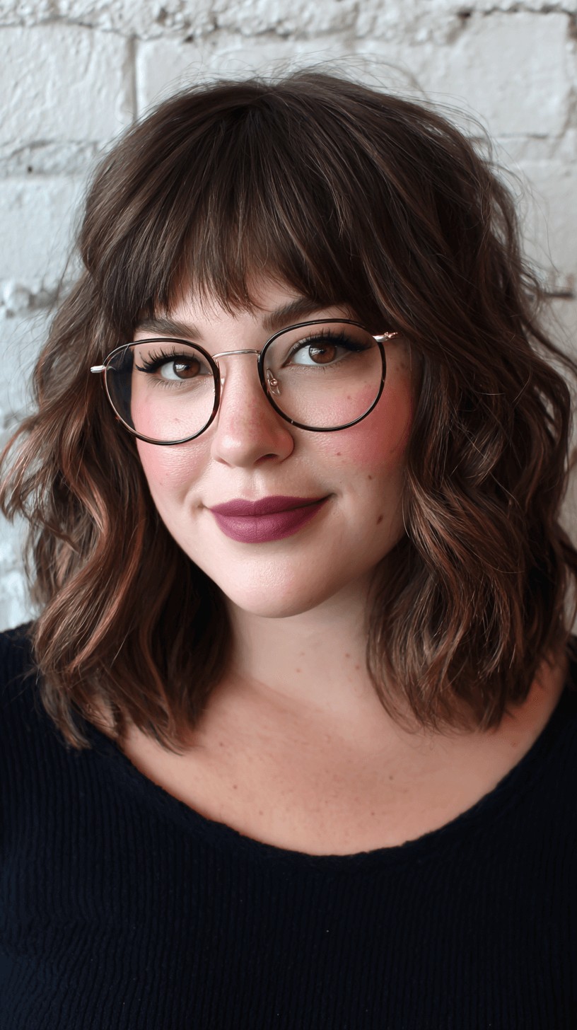 Chic Textured Shoulder-Length Cut with Soft Bangs