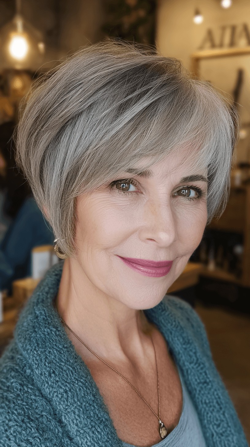 Textured Silver Pixie with Soft Edges