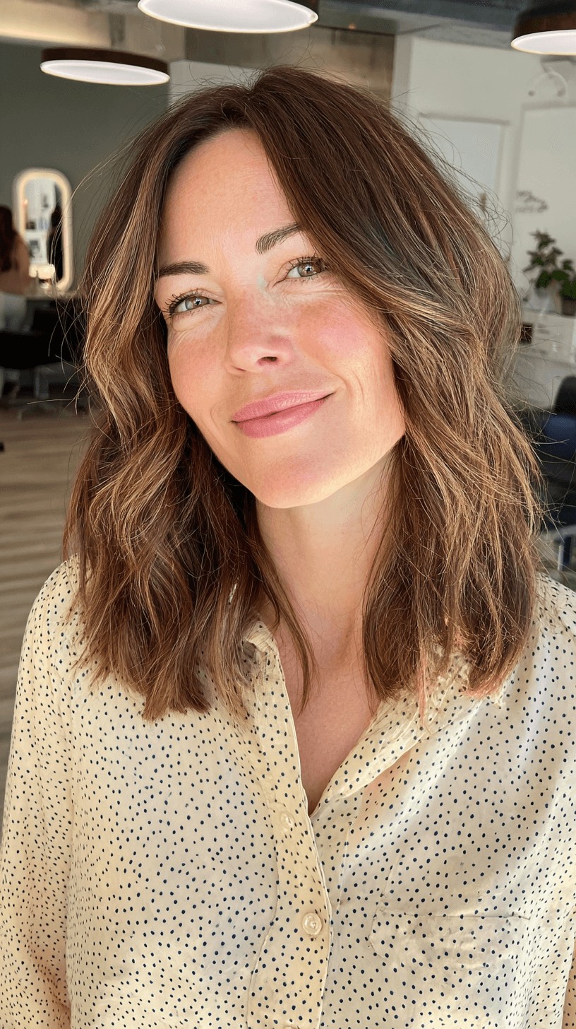 Textured Shoulder-Length Cut with Soft Waves