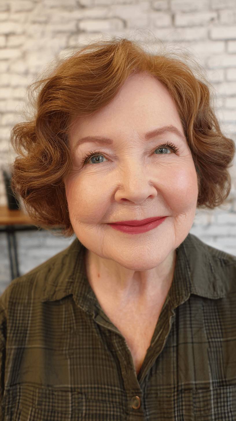 Charming Short Curly Copper Bob