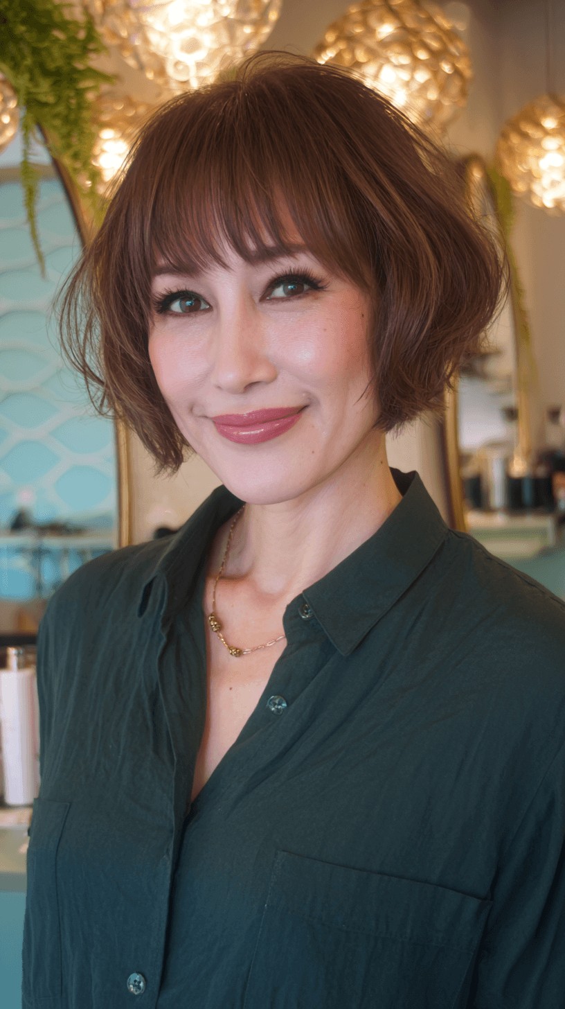 Charming Textured Bob with Soft Bangs