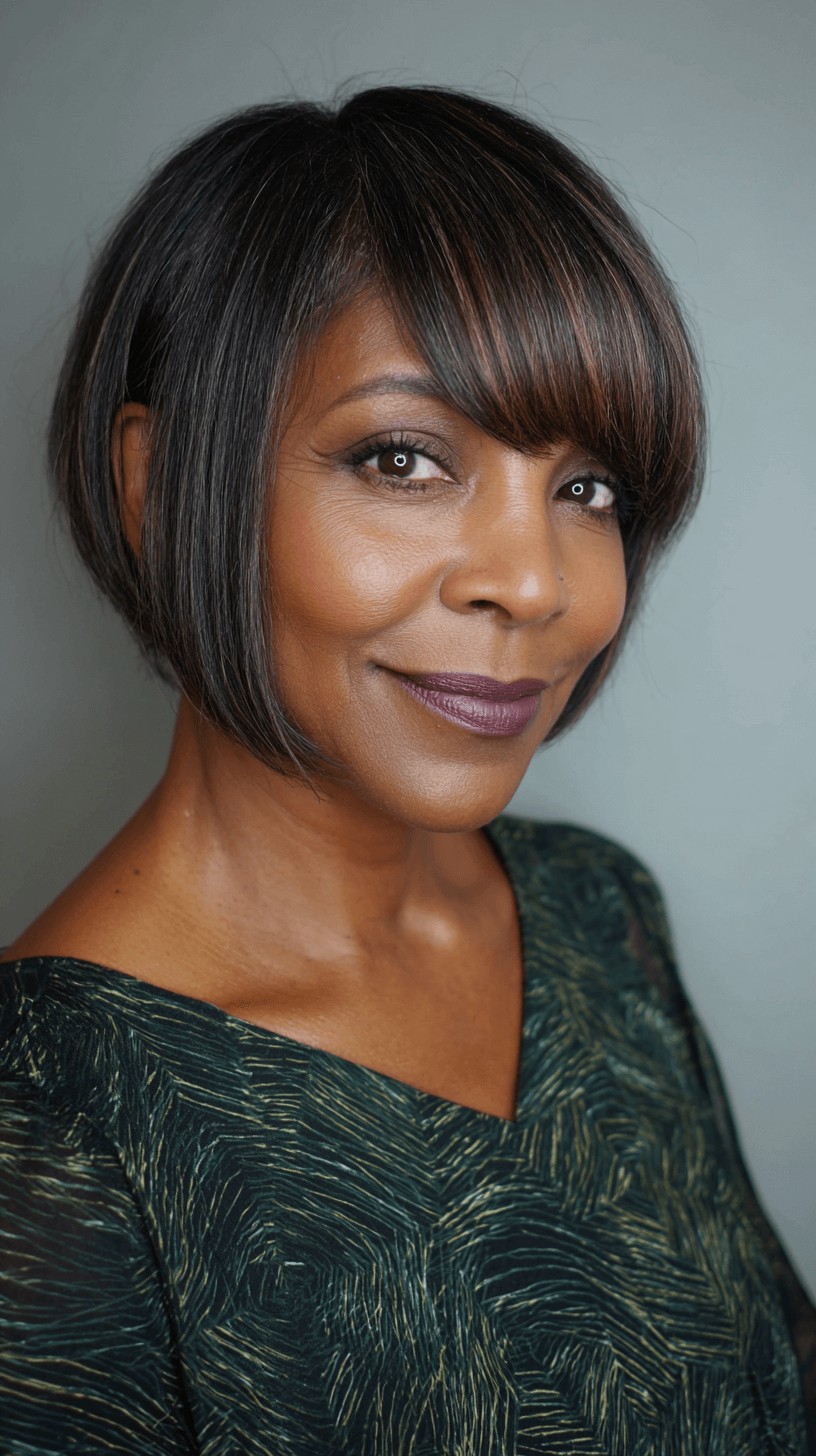 Chic Blunt Bob with Subtle Highlights