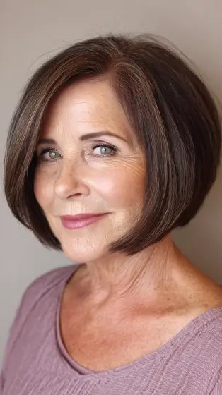 Chic Blunt Oval Bob with Subtle Dimension