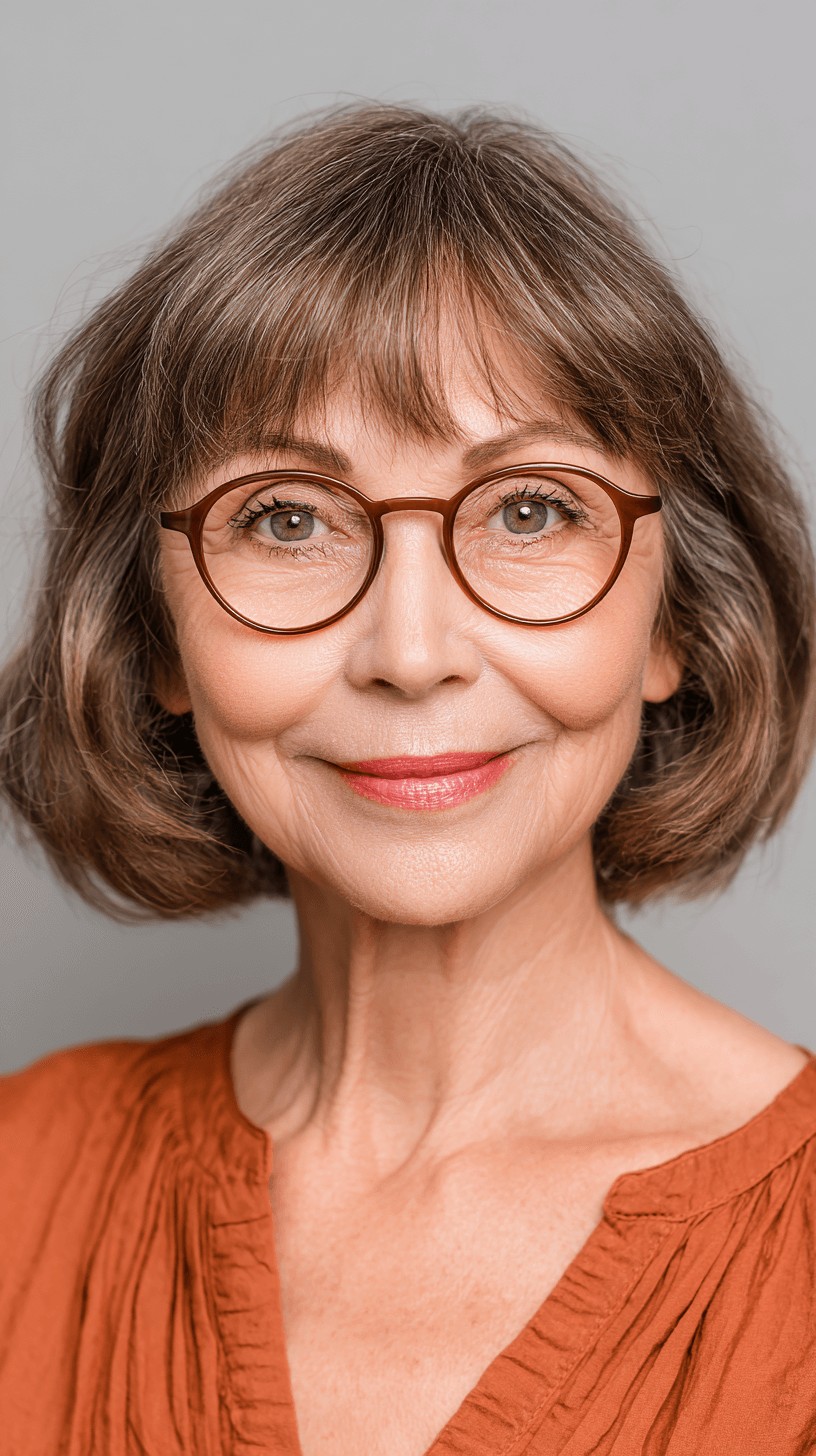 Chic Curly Bob with Soft Bangs