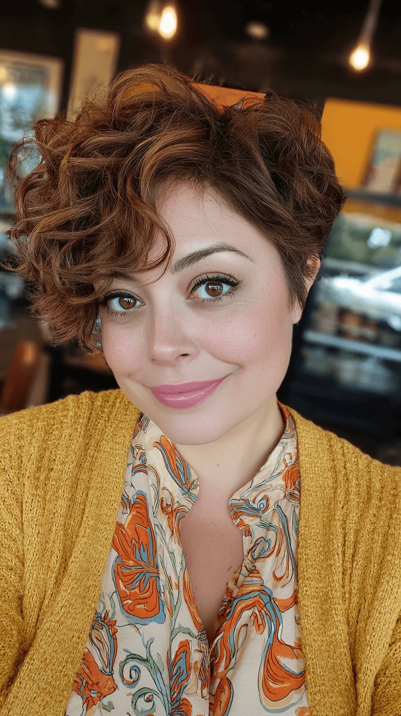 Chic Curly Pixie Cut with Soft Volume