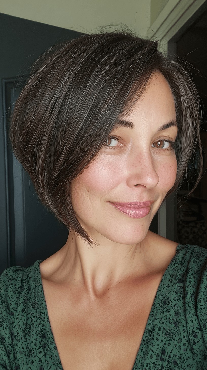 Chic Dark Brown Textured Bob with Subtle Layers