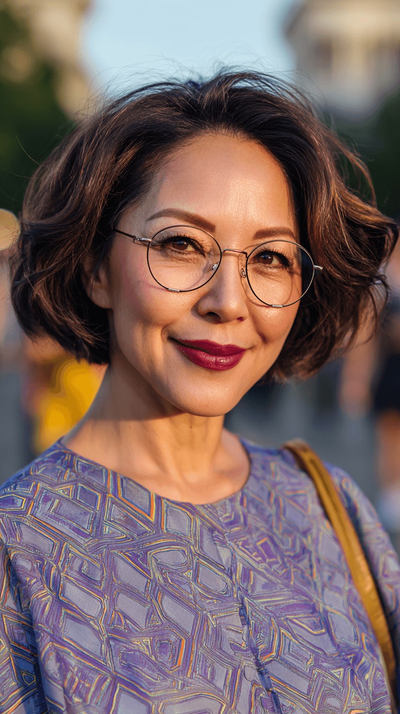 Chic Feathered Bob with Side-Swept Layers