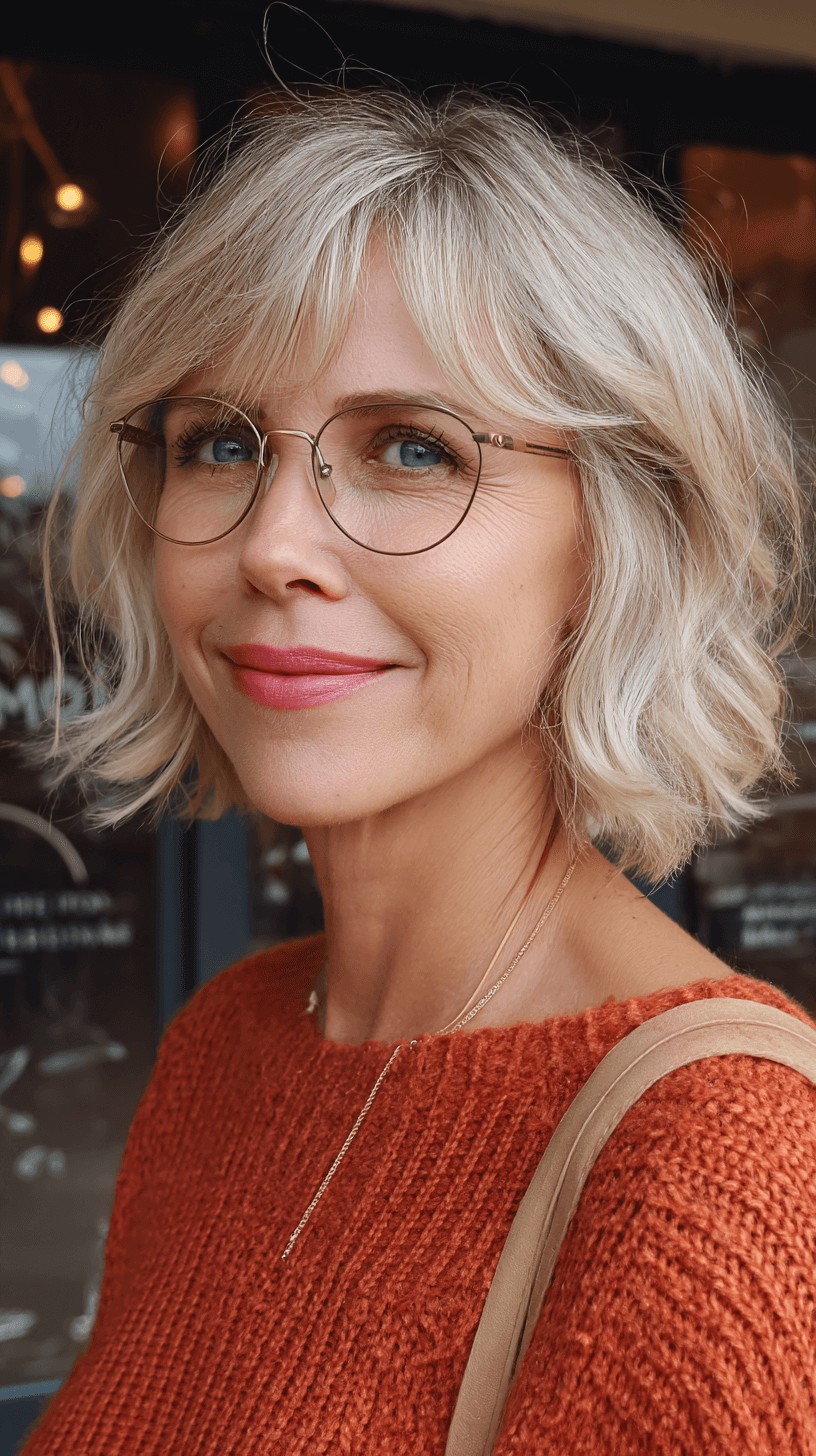 Chic Feathered Bob with Soft Waves