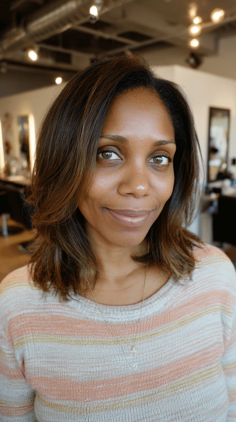 chic layered brown with subtle highlights