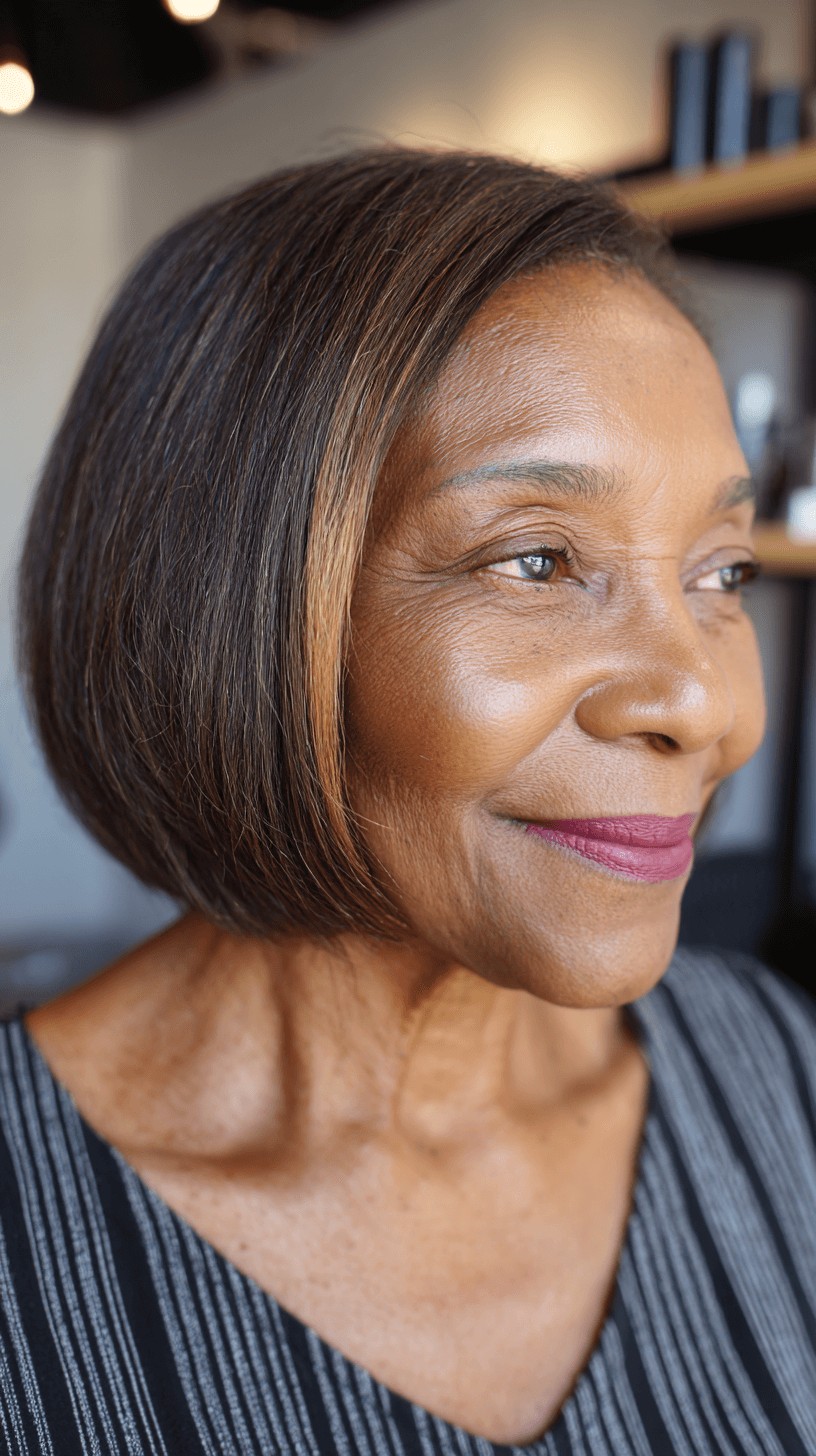 Chic Layered Oval Bob with Subtle Highlights