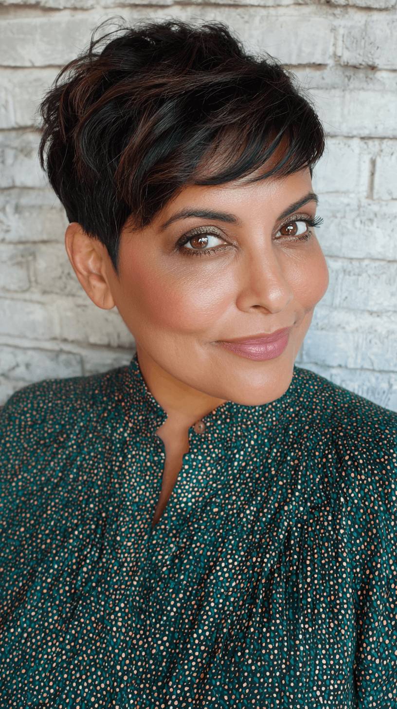 Chic Layered Pixie Cut with Rich Highlights
