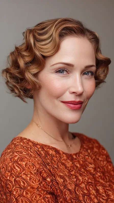 Chic Retro Bob with Soft Defined Curls