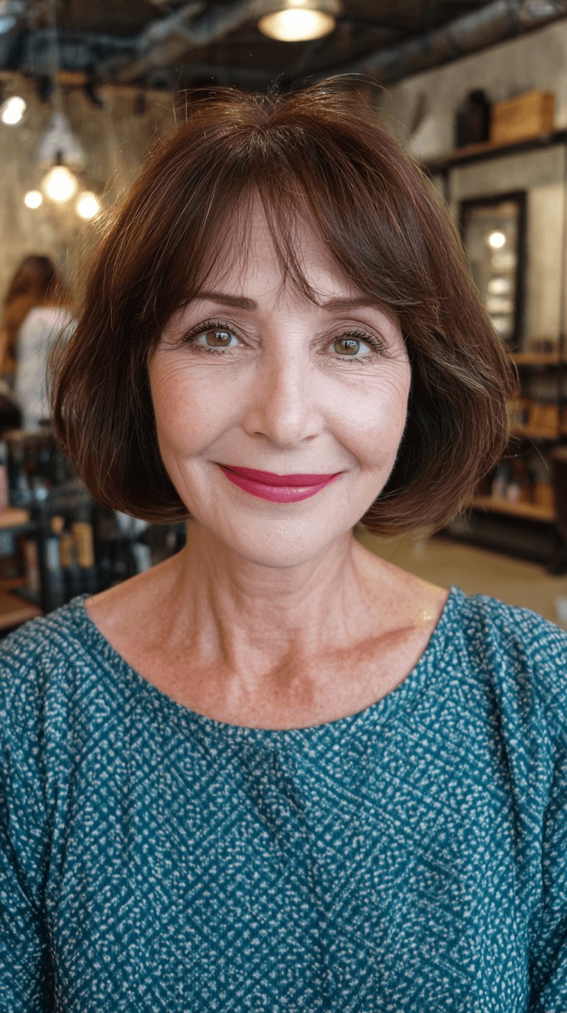 Chic Rounded Bob with Soft Face-Framing Highlights