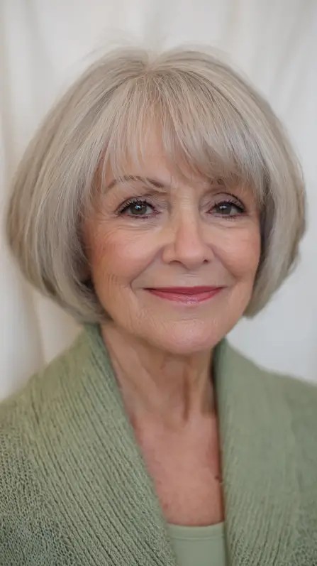 Chic Soft Bob with Subtle Bangs