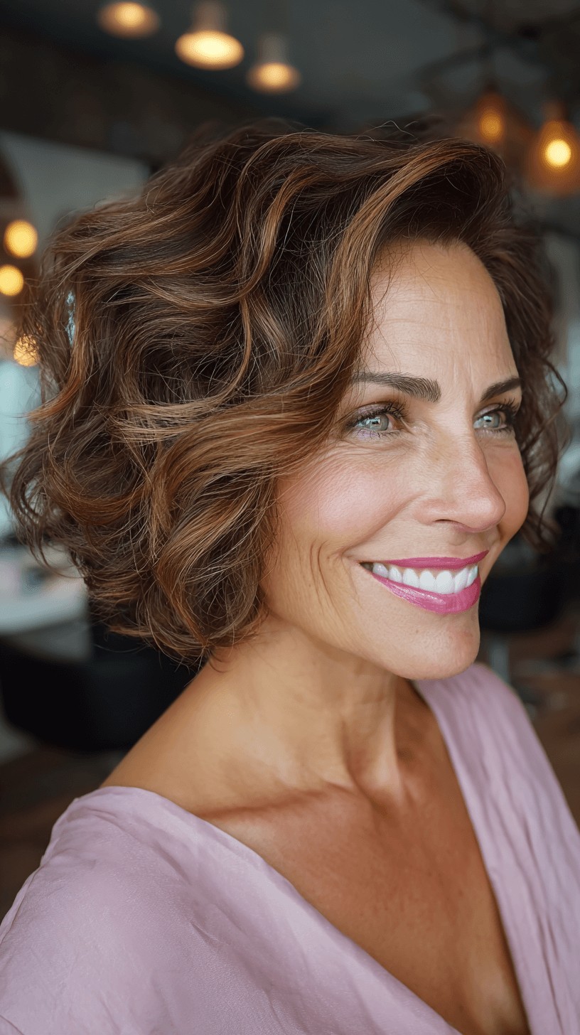 Chic Softly Curled Shoulder-Length Lob