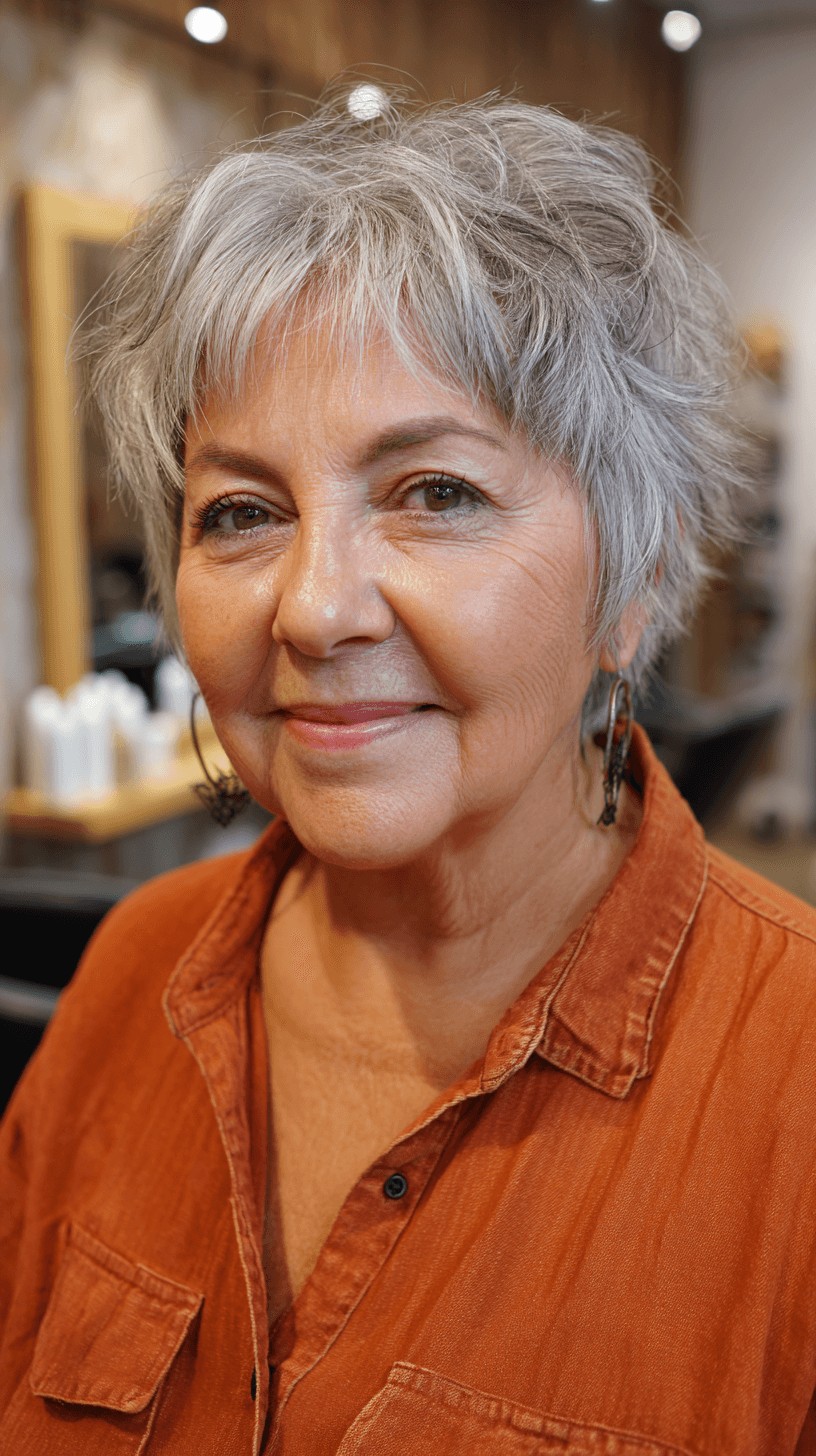 Chic Softly Layered Silver Crop