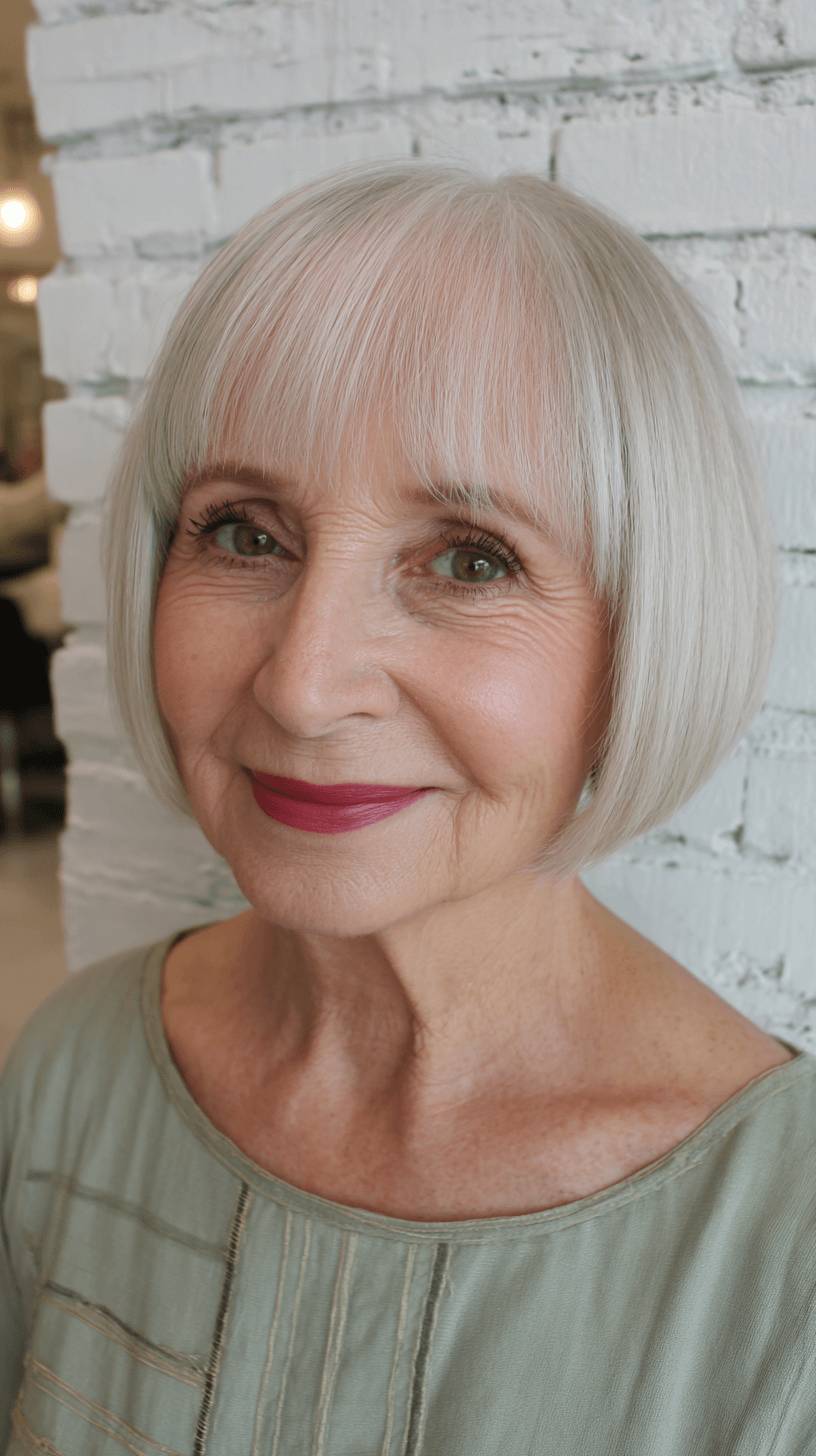 Chic Softly Textured Bob with Delicate Bangs