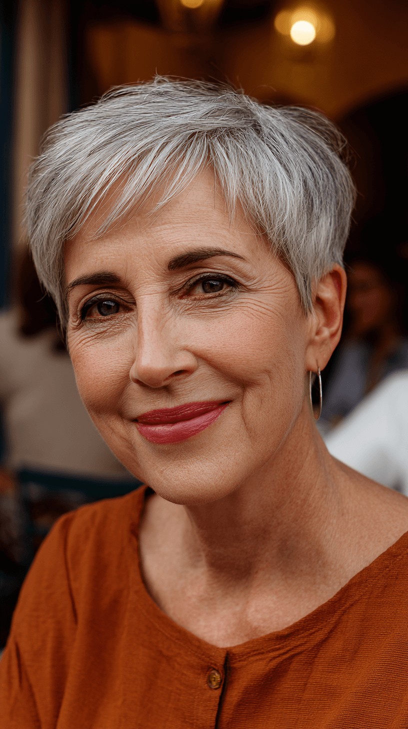 Chic Softly Textured Side-Swept Pixie Cut