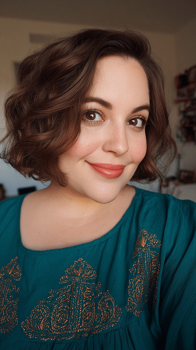 Chic Textured Bob with Defined Curls