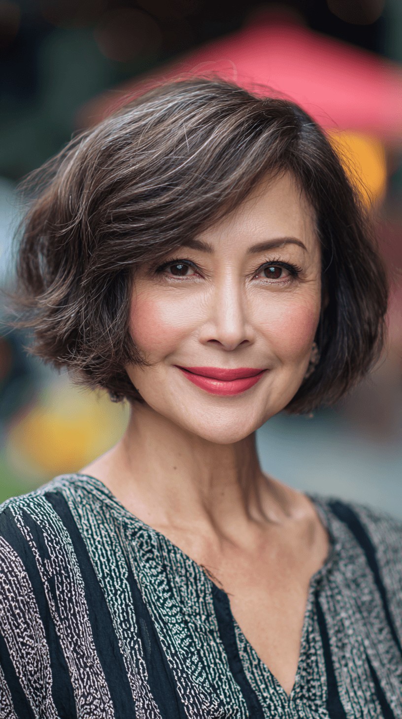 Chic Textured Bob with Playful Volume