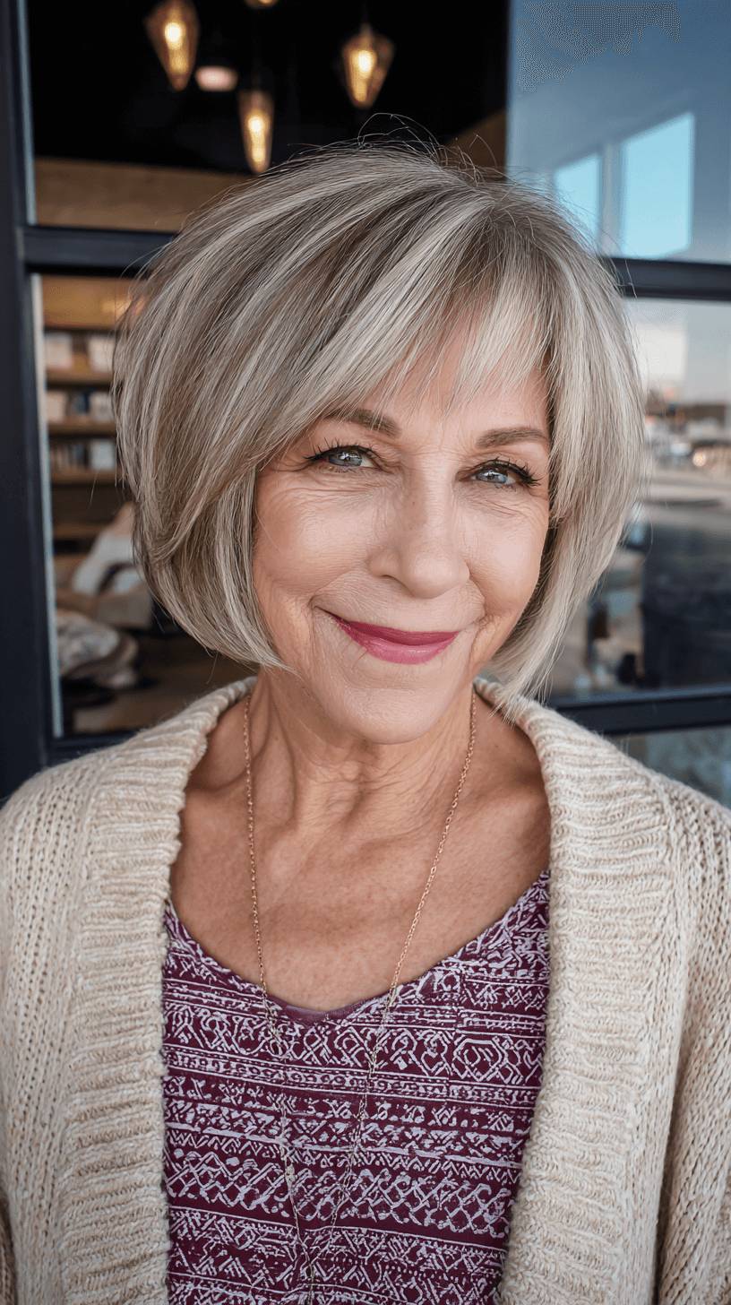 Chic Textured Jaw-Length Bob with Side Bangs