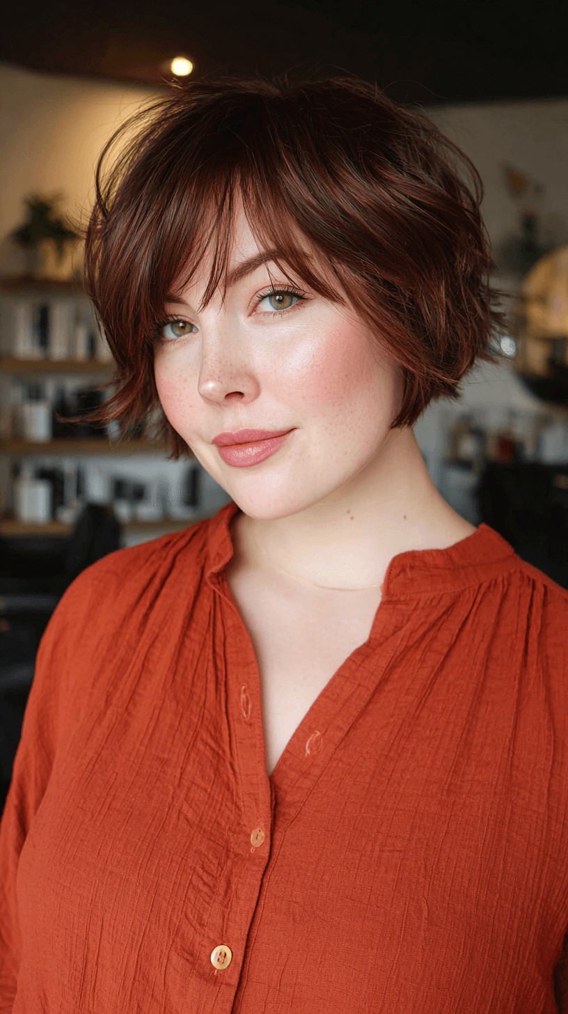 Chic Textured Short Bob with Soft Bangs