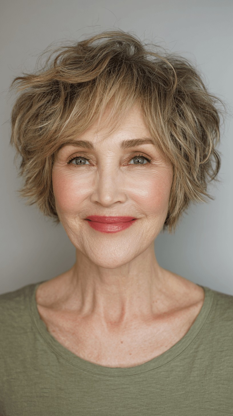 Chic Textured Short Shag with Soft Waves