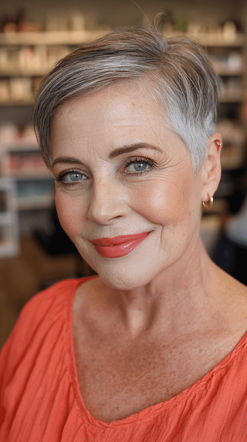 Chic Textured Side-Swept Pixie with Subtle Layers