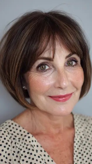 Classic Oval Bob with Soft Face-Framing Bangs