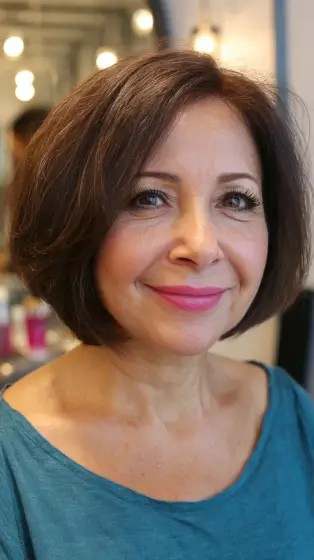 Classic Rounded Oval Bob with Subtle Layering