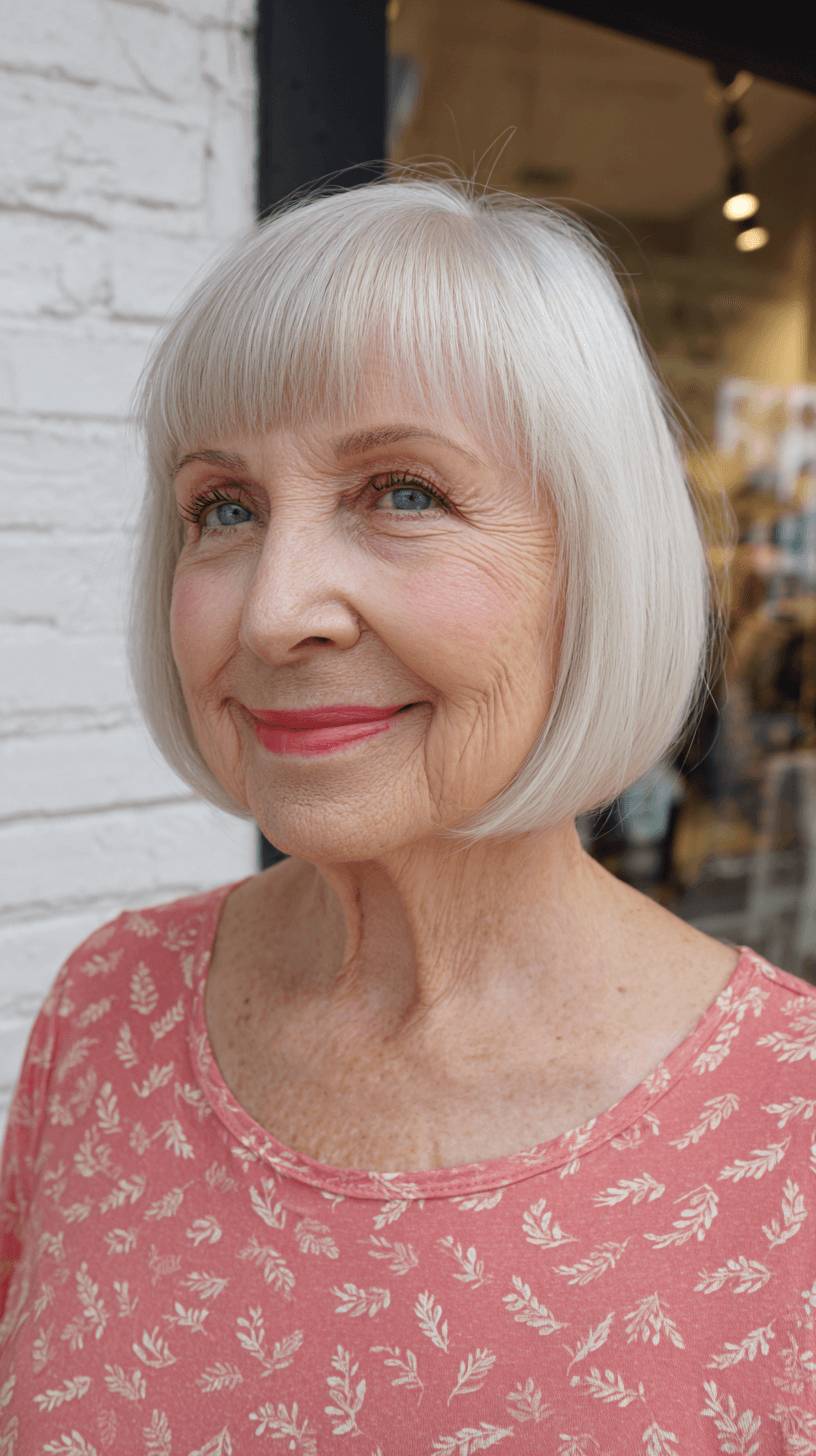 Classic Silvery Bob with Soft Blunt Ends