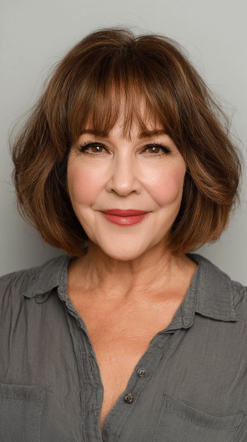 Classic Textured Bob with Soft Bangs