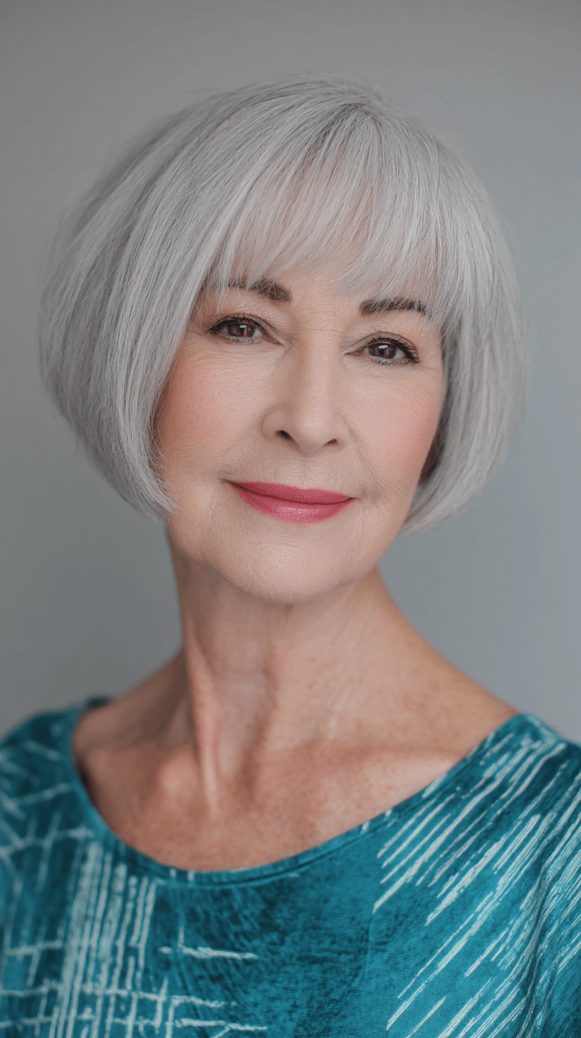 Contemporary Textured Oval Bob with Soft Bangs