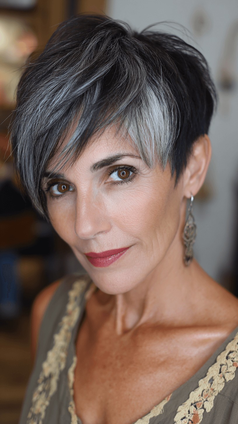 Dynamic High-Contrast Pixie Cut with Bold Highlights