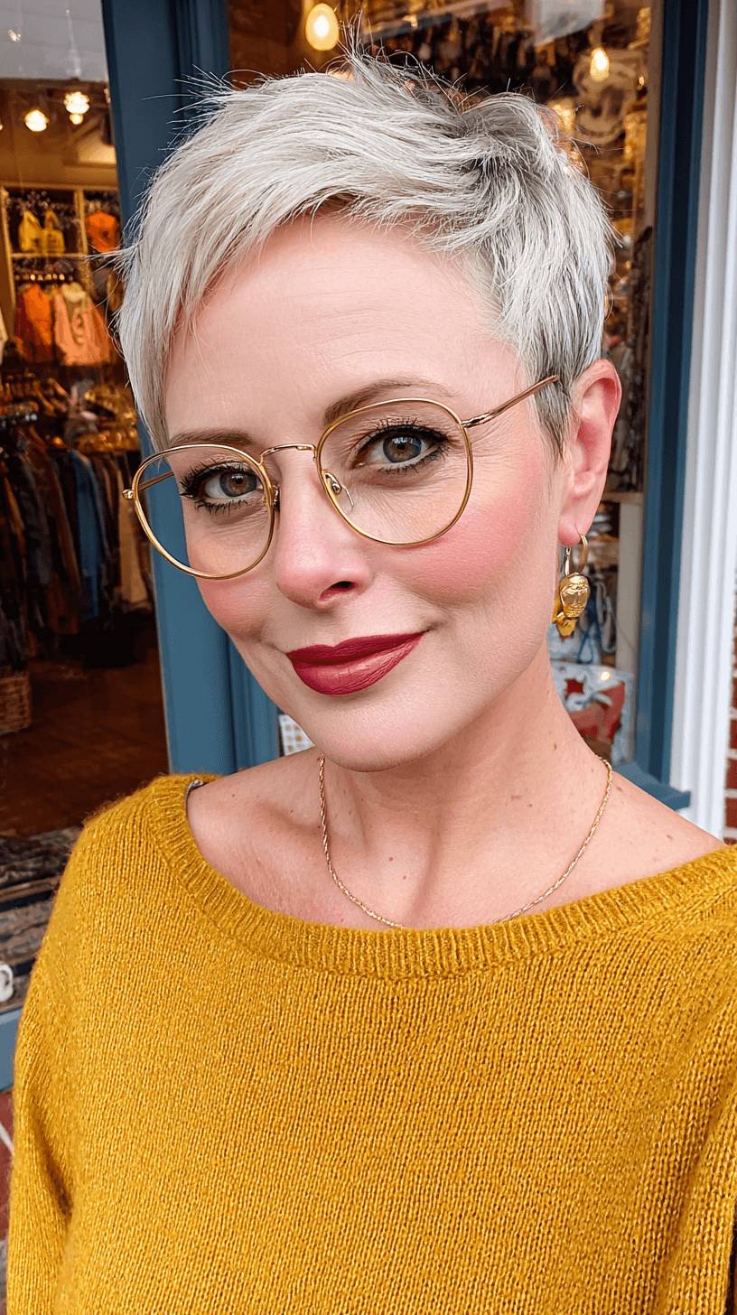 Edgy Textured Pixie Cut with Frosted Tips