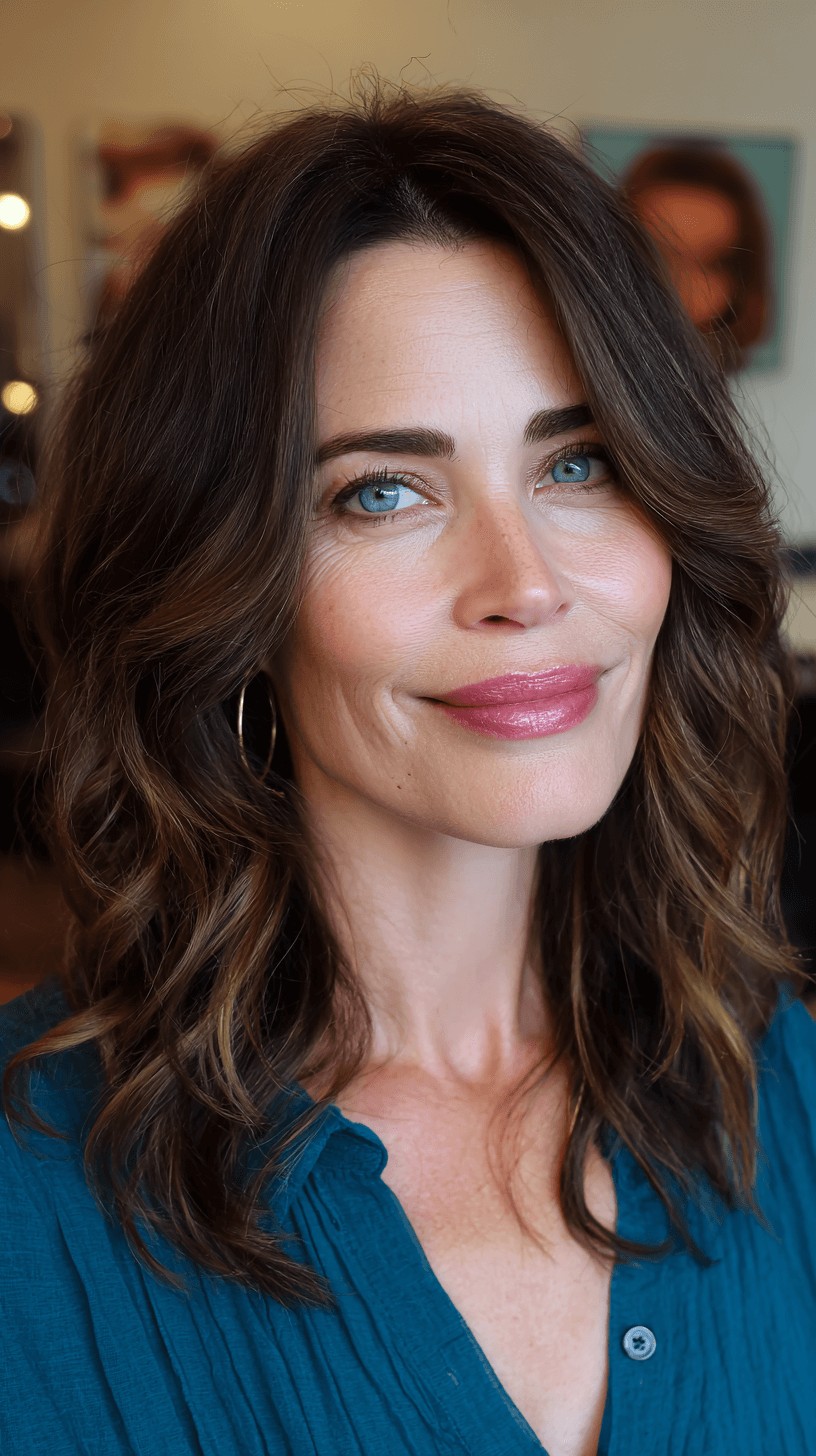 Effortless Long Layered Waves with Subtle Highlights