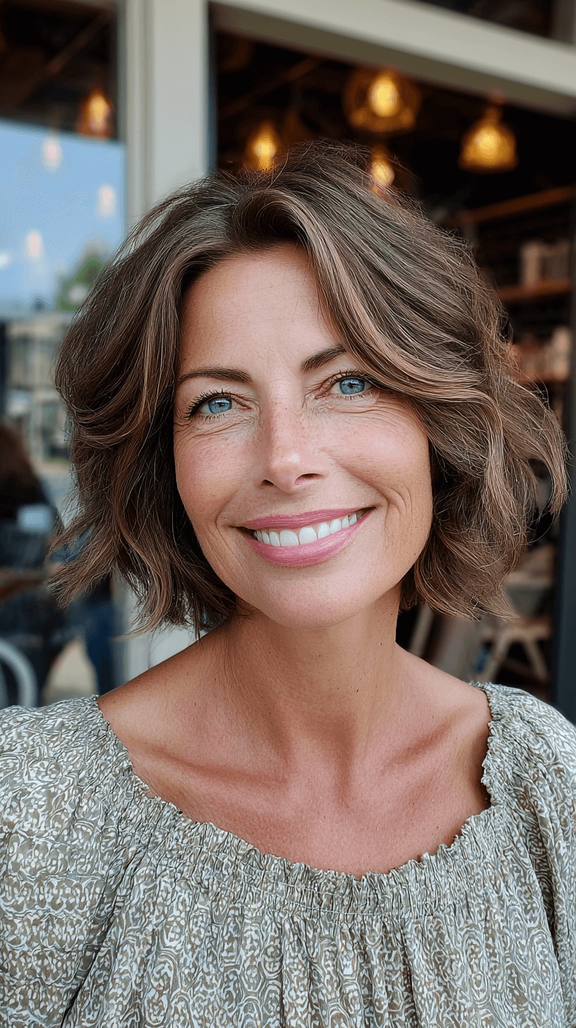 Effortlessly Tousled Textured Lob with Face-Framing Layers