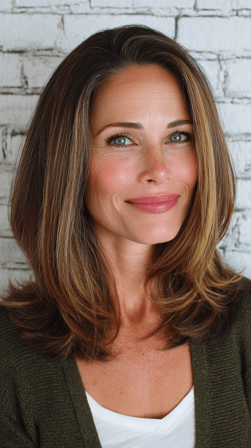 Elegant Dark Brown Hair with Subtle Balayage Highlights