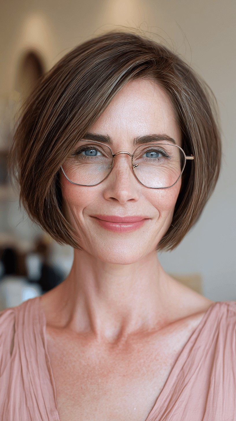 Elegant Dark Brown Textured Bob with Soft Layers