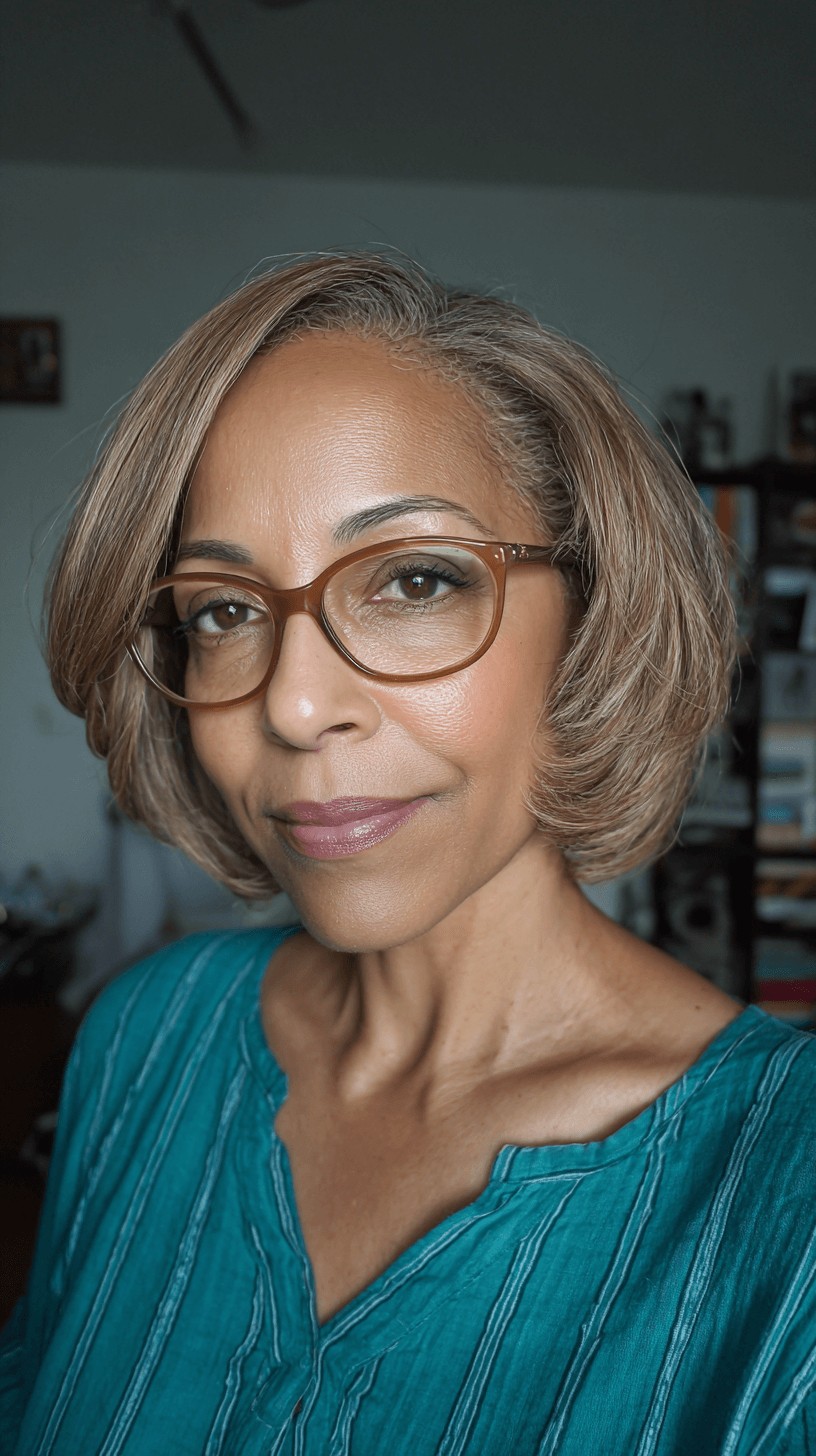 Elegant Feathered Bob with Soft Waves