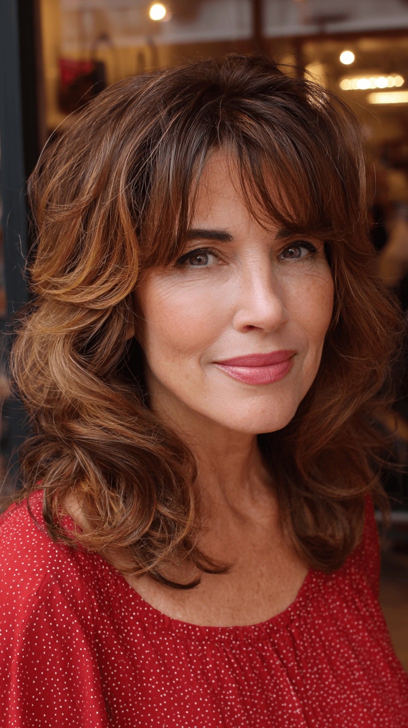 Elegant Layered Shoulder-Length Cut with Soft Bangs