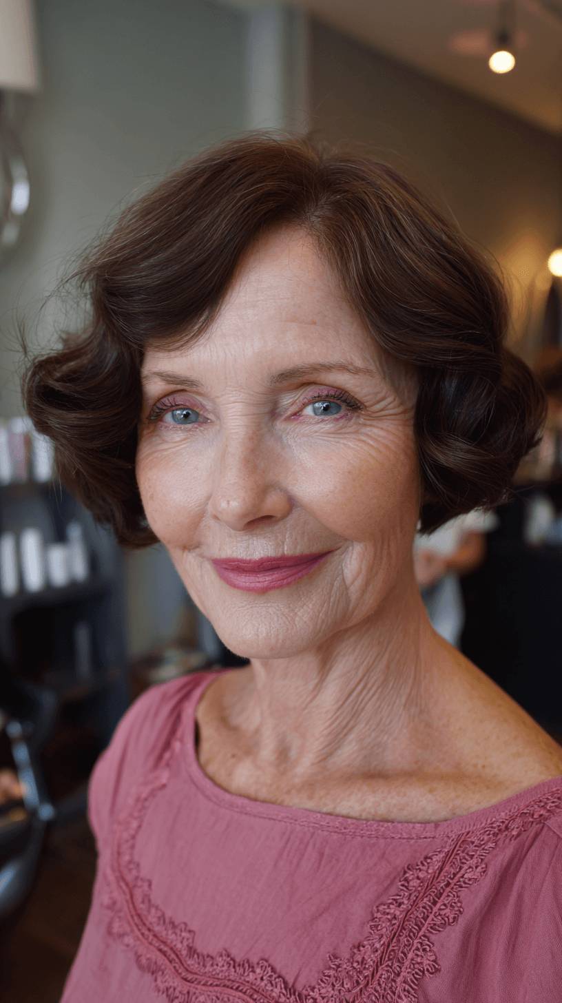 Elegant Vintage-Inspired Curled Bob with Soft Waves