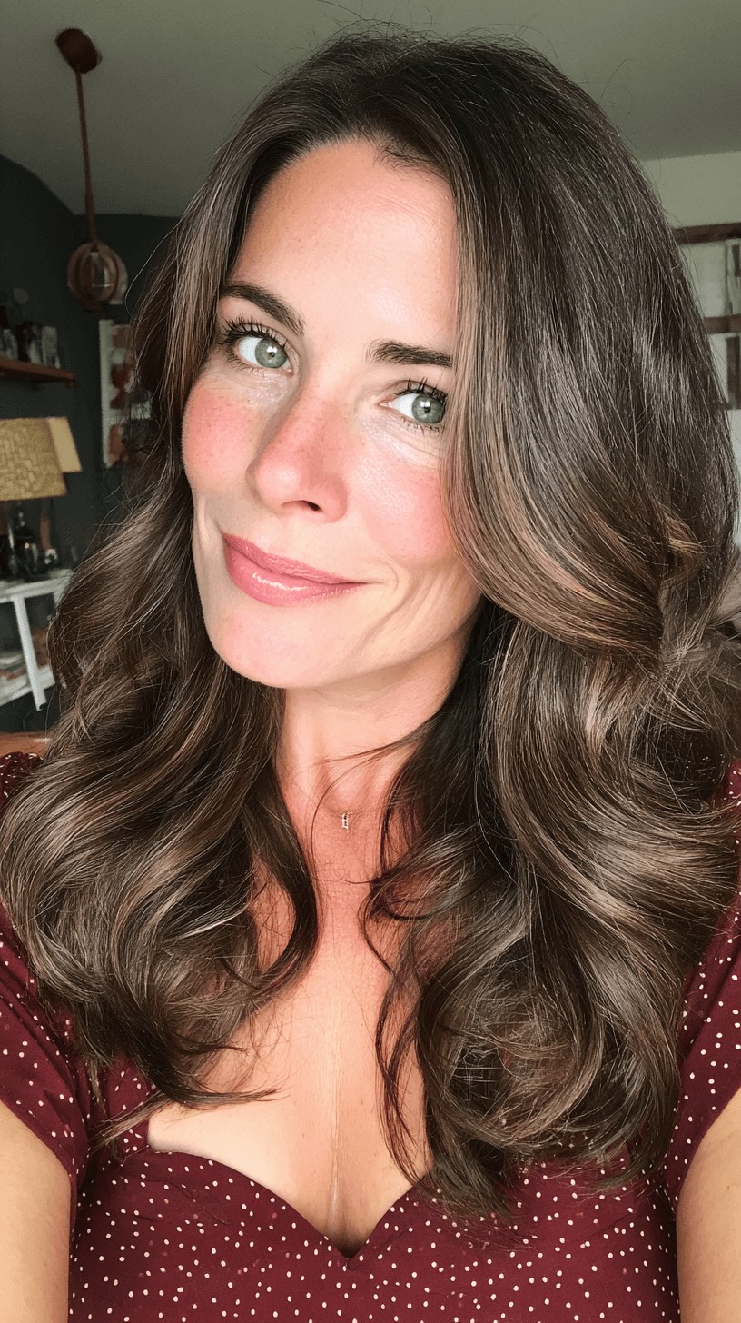 Glamorous Voluminous Waves with Soft Side Part