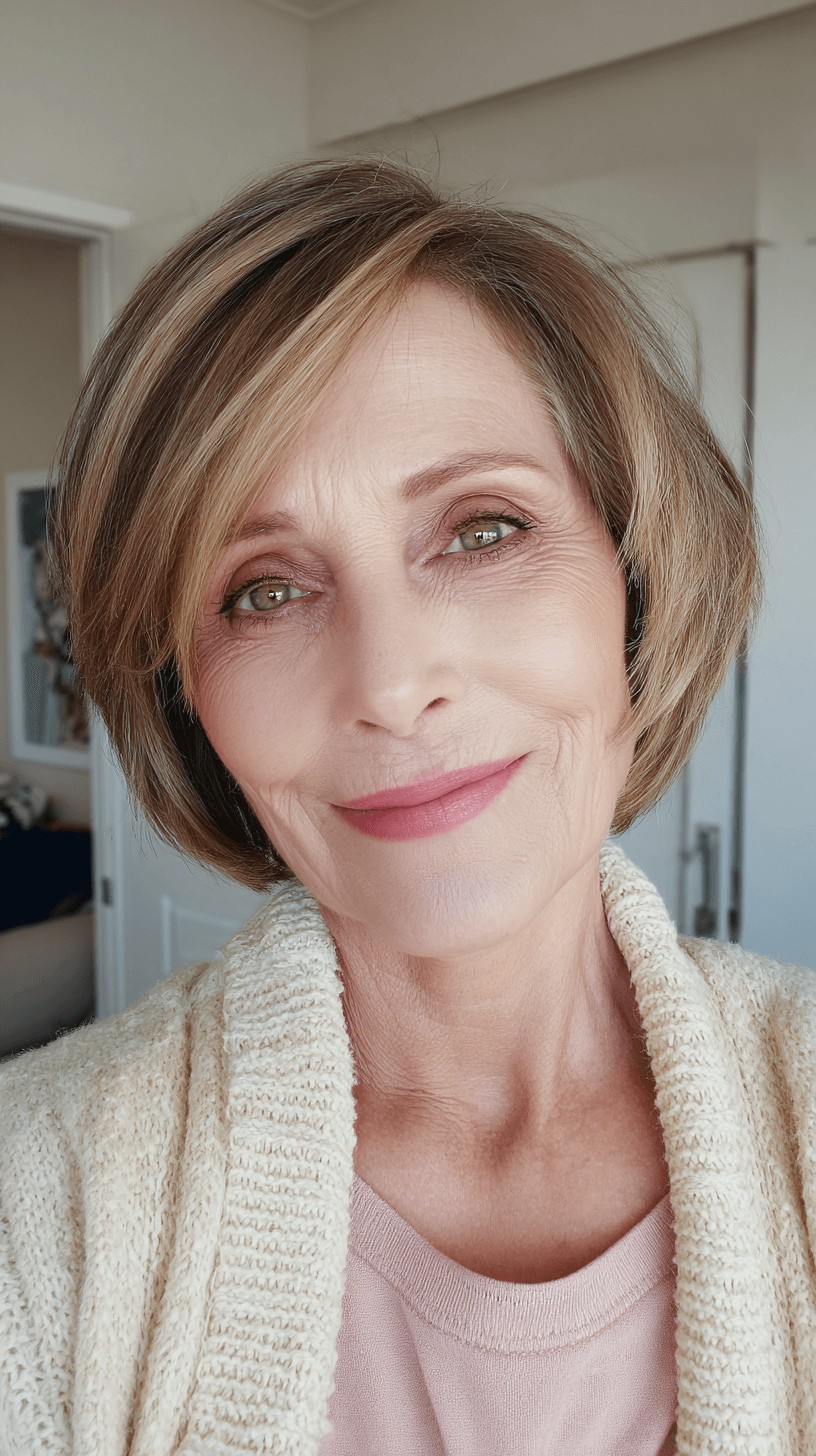 Lightly Textured Oval Bob with Subtle Layers