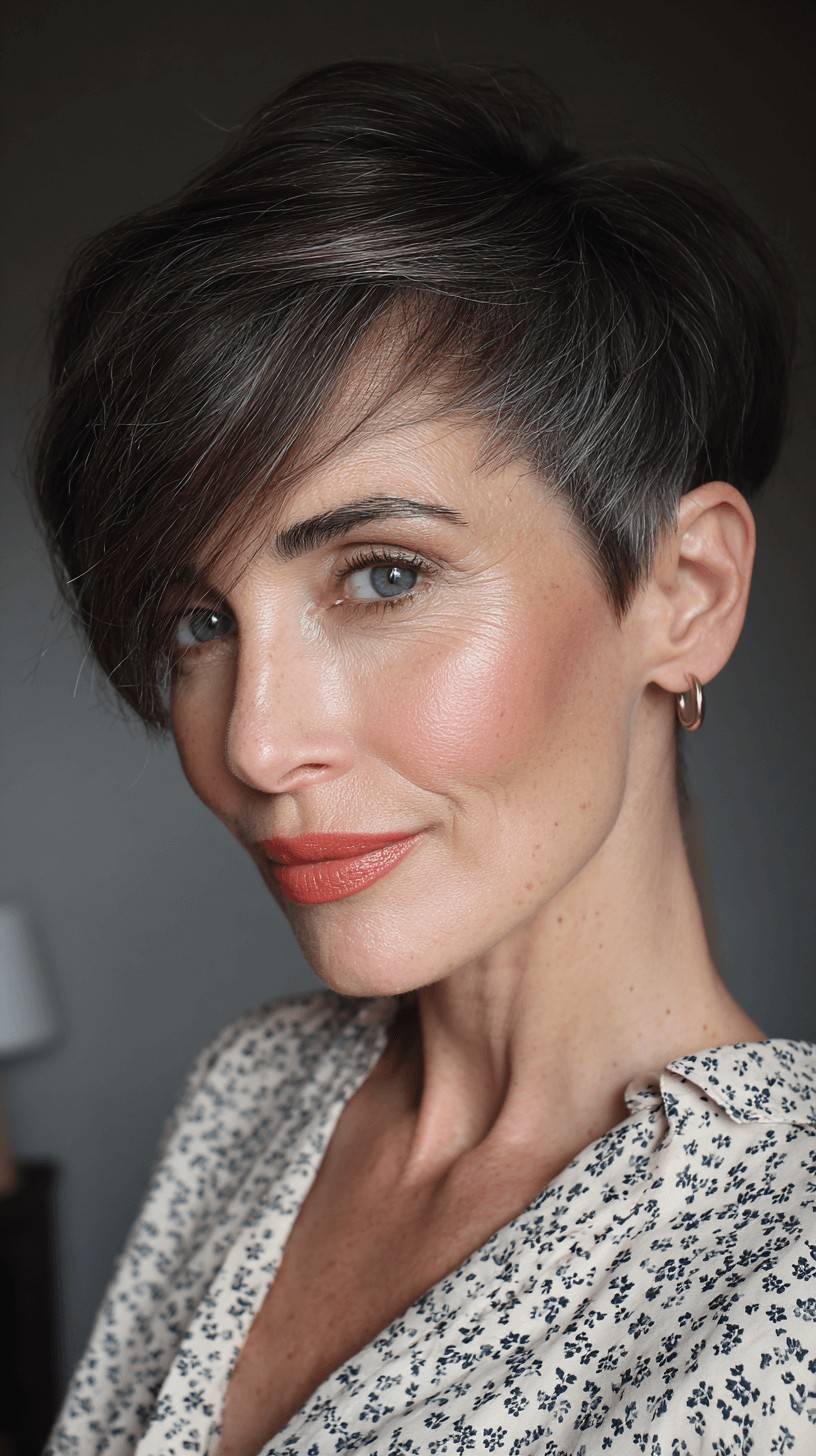 Modern Asymmetrical Pixie Cut with Subtle Highlights