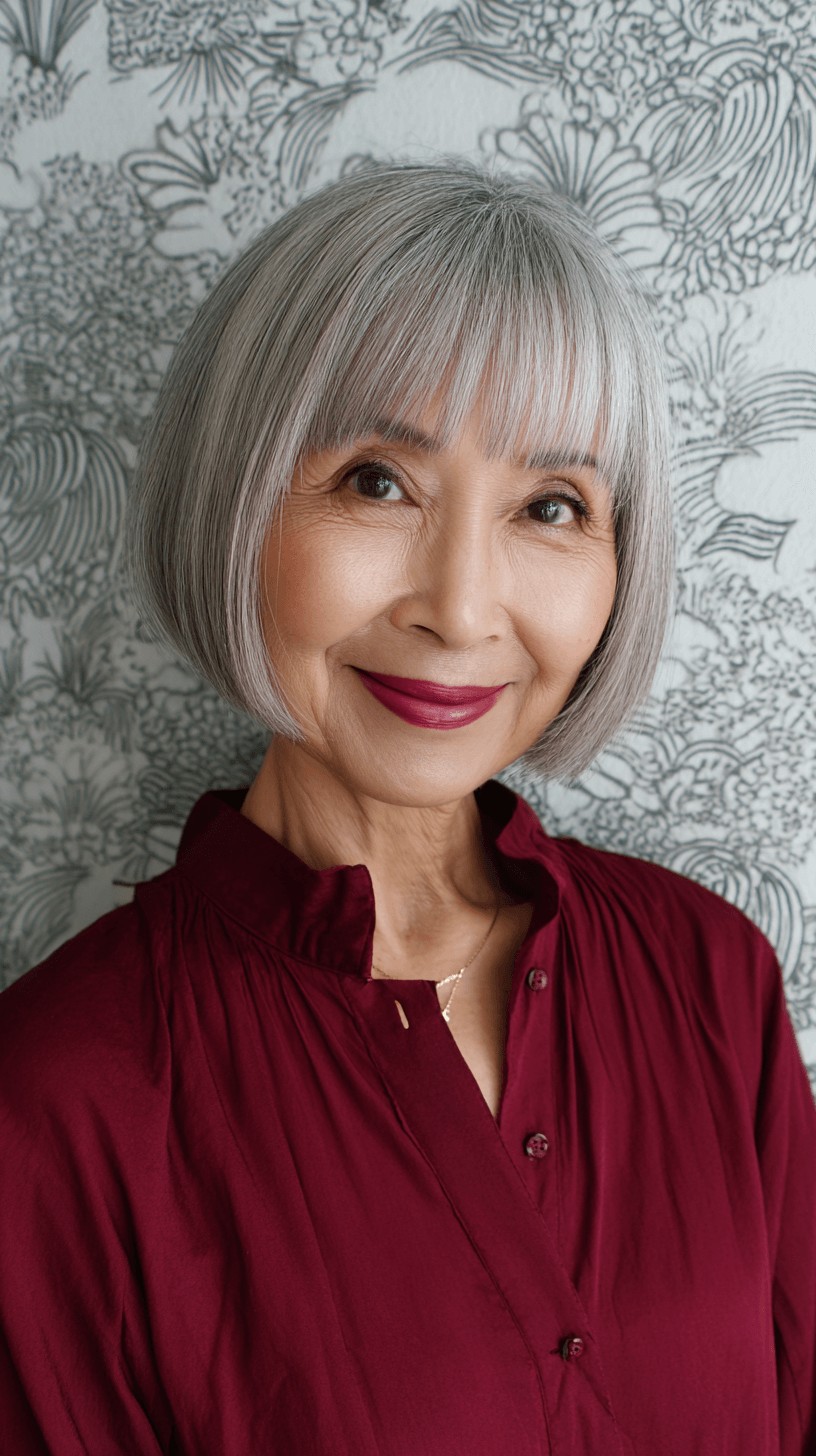 Modern Blunt Oval Bob with Soft Bangs