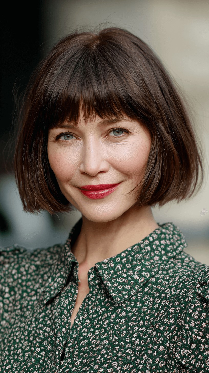 Modern Bob with Soft Blunt Bangs