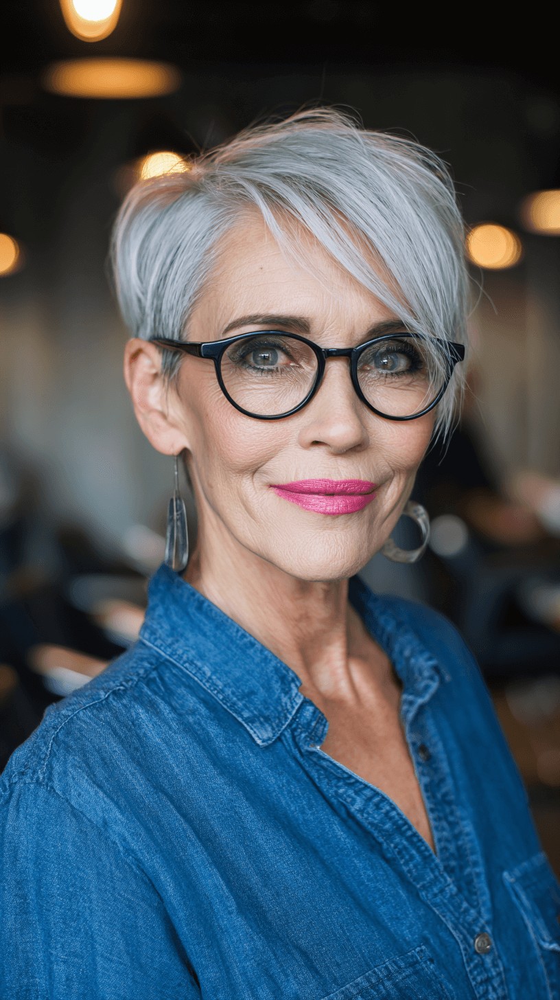 Modern Short Side-Swept Pixie with Edgy Texture