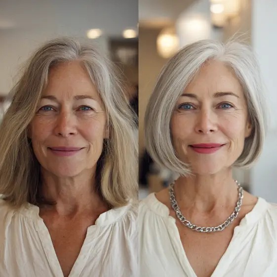 Modern Sleek Oval Bob with Gentle Waves