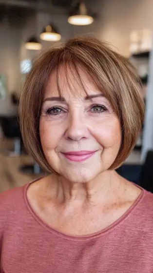 Modern Textured Oval Bob with Soft Layers